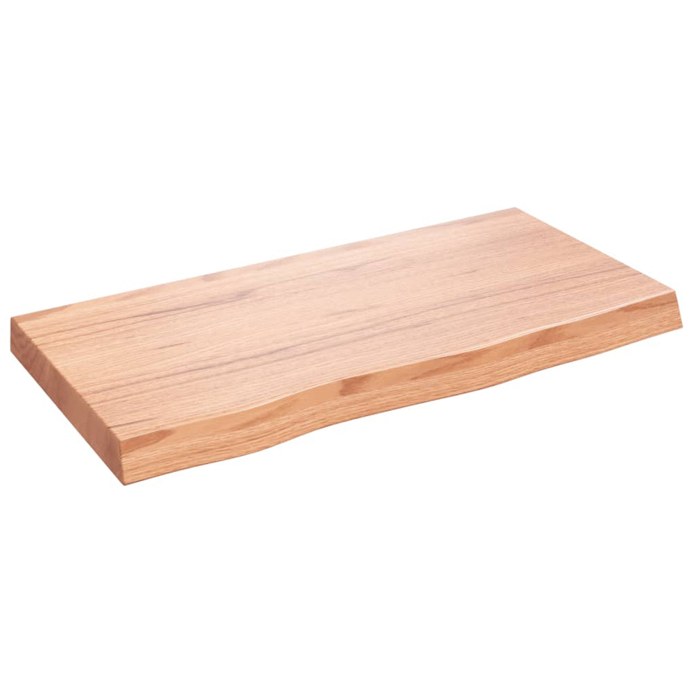 Waschtischplatte Hellbraun 80x40x(2-6) cm Massivholz Behandelt