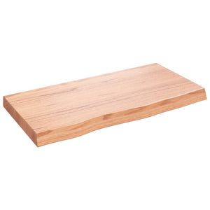 Waschtischplatte Hellbraun 80x40x(2-6) cm Massivholz Behandelt