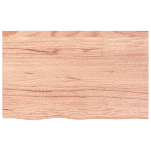 Waschtischplatte Hellbraun 80x50x(2-4) cm Massivholz Behandelt
