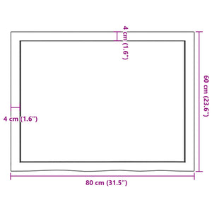 Waschtischplatte Hellbraun 80x60x(2-4) cm Massivholz Behandelt