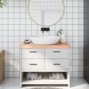 vidaXL Plan de toilette marron clair 100x50x(2-6) cm en bois massif traité