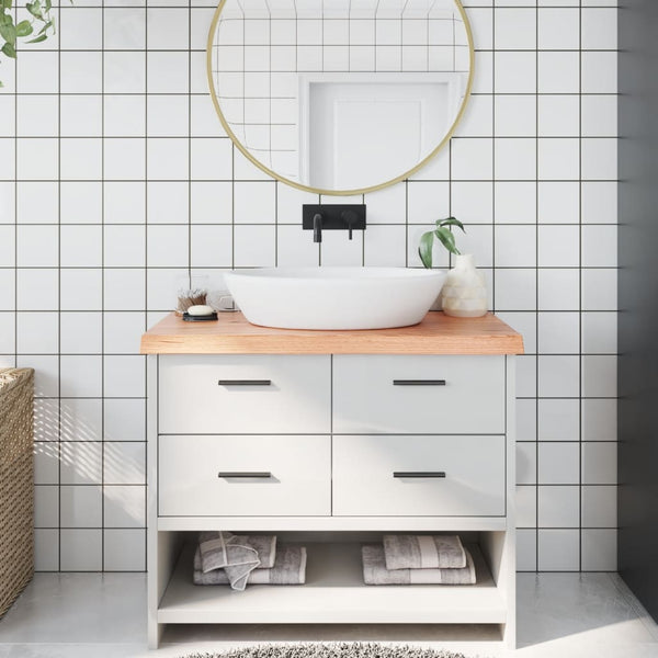 vidaXL Plan de toilette marron clair 100x50x(2-6) cm en bois massif traité