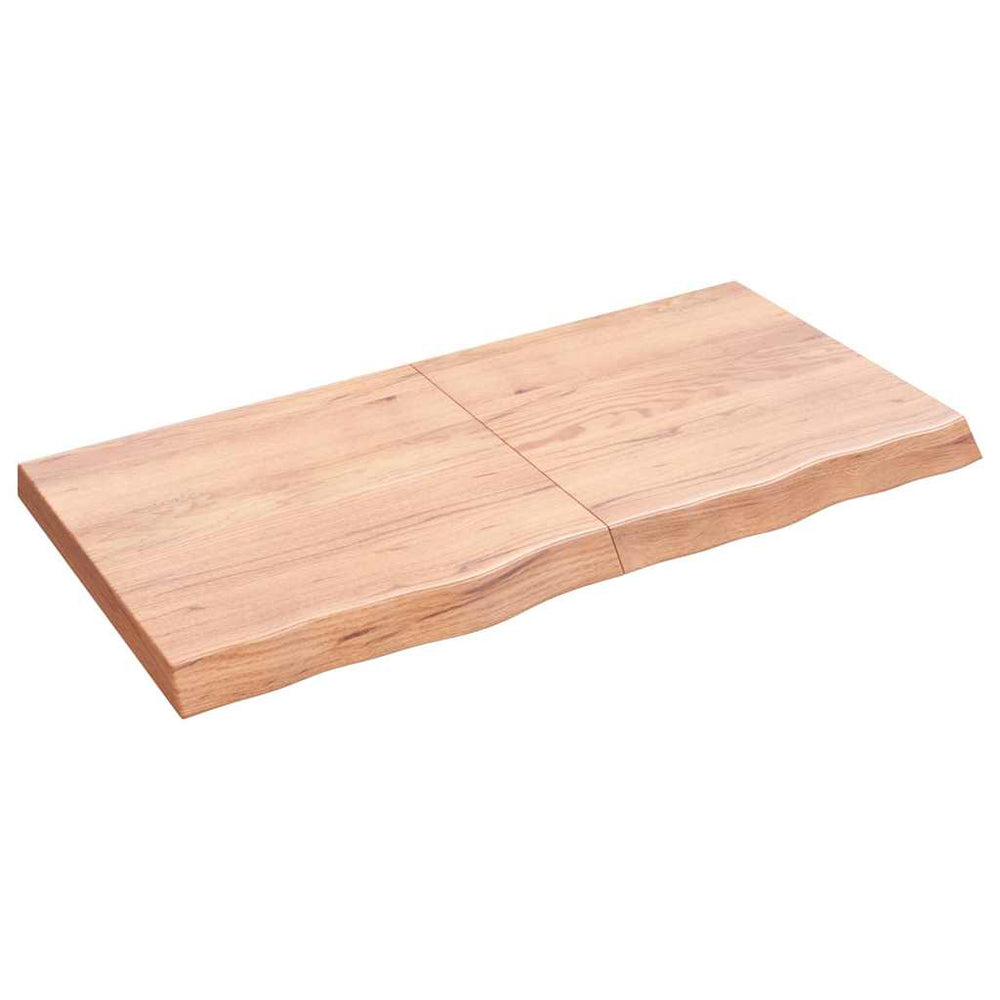 Waschtischplatte Hellbraun 120x60x(2-6) cm Massivholz Behandelt