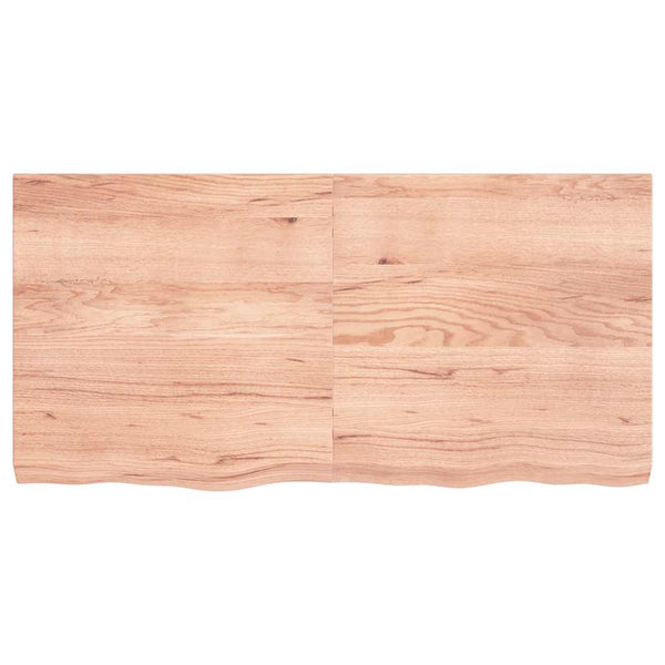 Waschtischplatte Hellbraun 120x60x(2-6) cm Massivholz Behandelt