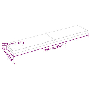 Waschtischplatte Hellbraun 140x30x(2-4) cm Massivholz Behandelt