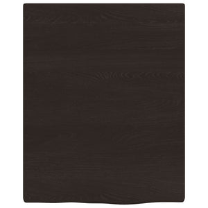 Waschtischplatte Dunkelbraun 40x50x2 cm Massivholz Behandelt
