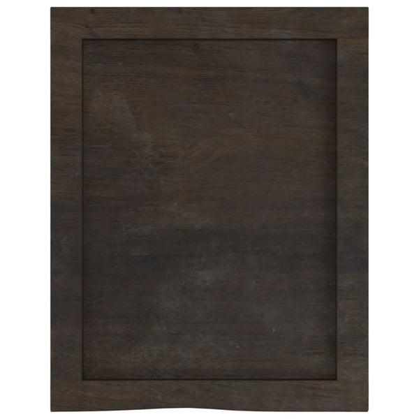 Waschtischplatte Dunkelbraun 40x50x(2-4)cm Massivholz Behandelt