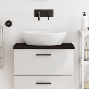 Waschtischplatte Dunkelbraun 60x30x2 cm Massivholz Behandelt