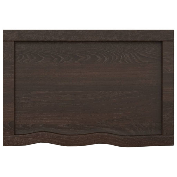 Waschtischplatte Dunkelbraun 60x40x(2-4)cm Massivholz Behandelt