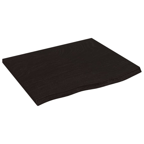 Waschtischplatte Dunkelbraun 60x50x2 cm Massivholz Behandelt