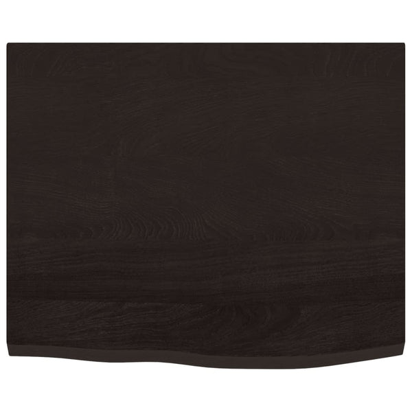 Waschtischplatte Dunkelbraun 60x50x2 cm Massivholz Behandelt