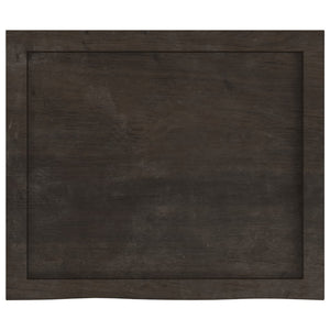 Waschtischplatte Dunkelbraun 60x50x(2-4)cm Massivholz Behandelt