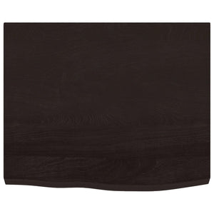 Waschtischplatte Dunkelbraun 60x60x(2-4)cm Massivholz Behandelt