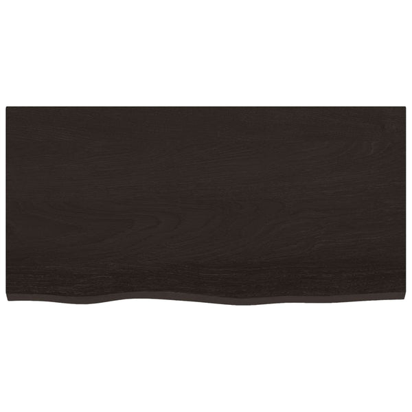 Waschtischplatte Dunkelbraun 80x40x2 cm Massivholz Behandelt