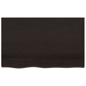 Waschtischplatte Dunkelbraun 80x50x2 cm Massivholz Behandelt