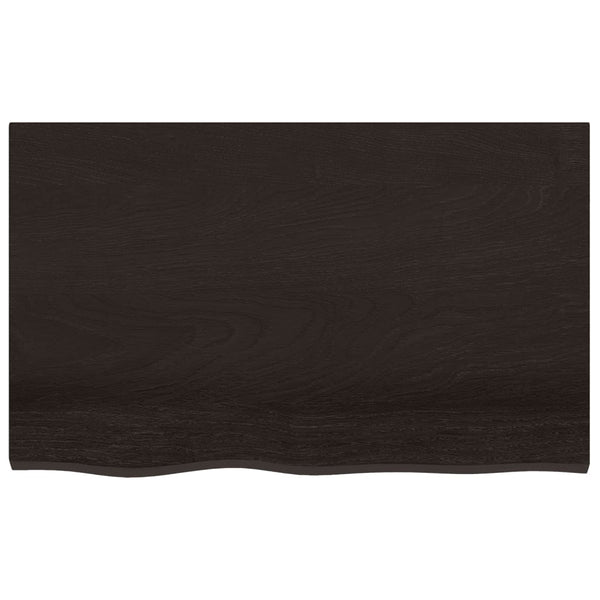 Waschtischplatte Dunkelbraun 80x50x2 cm Massivholz Behandelt