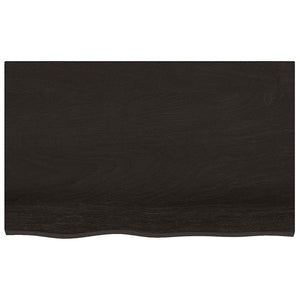 Waschtischplatte Dunkelbraun 80x50x(2-4)cm Massivholz Behandelt