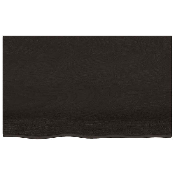 Waschtischplatte Dunkelbraun 80x50x(2-4)cm Massivholz Behandelt