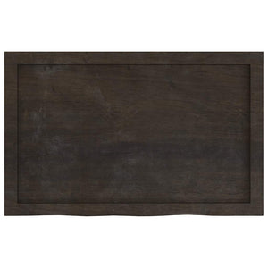 Waschtischplatte Dunkelbraun 80x50x(2-4)cm Massivholz Behandelt
