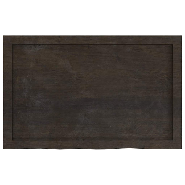 Waschtischplatte Dunkelbraun 80x50x(2-4)cm Massivholz Behandelt