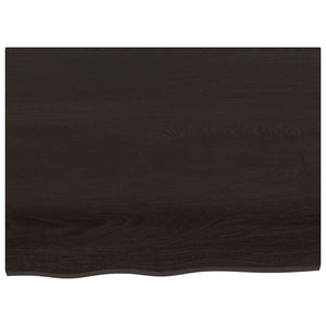 Waschtischplatte Dunkelbraun 80x60x(2-6)cm Massivholz Behandelt