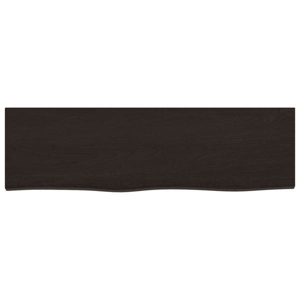 Waschtischplatte Dunkelbraun 100x30x2 cm Massivholz Behandelt
