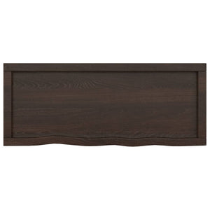 Waschtischplatte Dunkelbraun 100x40x(2-4)cm Massivholz