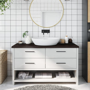 Waschtischplatte Dunkelbraun 100x40x(2-4)cm Massivholz