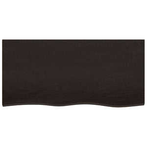 Waschtischplatte Dunkelbraun 100x50x2 cm Massivholz Behandelt