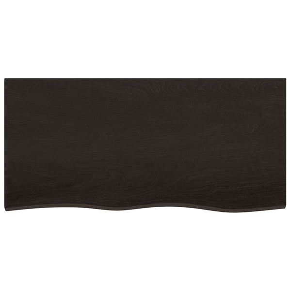 Waschtischplatte Dunkelbraun 100x50x2 cm Massivholz Behandelt
