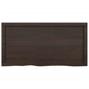 Waschtischplatte Dunkelbraun 100x50x(2-6)cm Massivholz