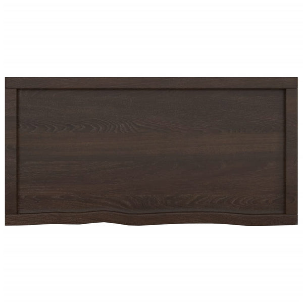 Waschtischplatte Dunkelbraun 100x50x(2-6)cm Massivholz