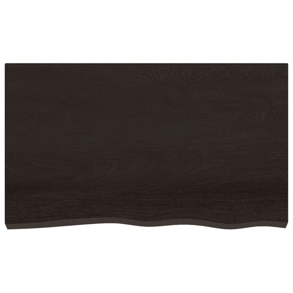 Waschtischplatte Dunkelbraun 100x60x2 cm Massivholz Behandelt