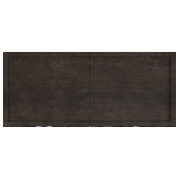 Waschtischplatte Dunkelbraun 140x60x(2-4)cm Massivholz