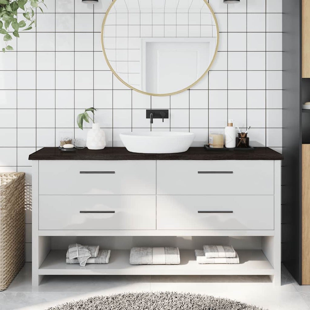 Waschtischplatte Dunkelbraun 160x40x(2-4)cm Massivholz