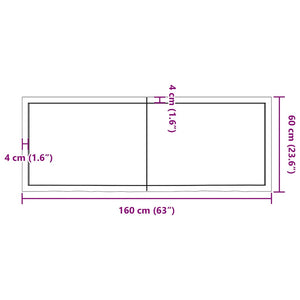 Waschtischplatte Dunkelbraun 160x60x(2-4)cm Massivholz