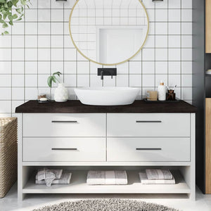Waschtischplatte Dunkelbraun 160x60x(2-6)cm Massivholz