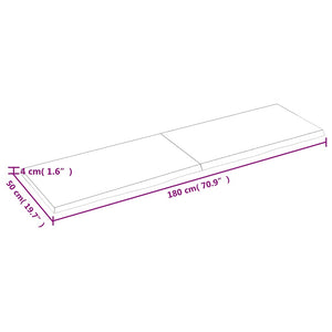 Waschtischplatte Dunkelbraun 180x50x(2-4)cm Massivholz