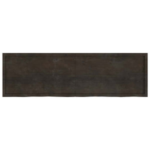 Waschtischplatte Dunkelbraun 200x60x(2-6)cm Massivholz
