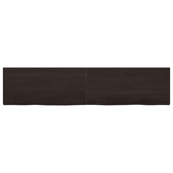 Waschtischplatte Dunkelbraun 220x50x(2-4)cm Massivholz