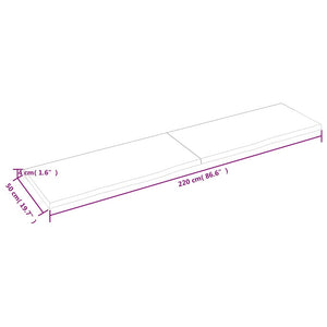 Waschtischplatte Dunkelbraun 220x50x(2-4)cm Massivholz