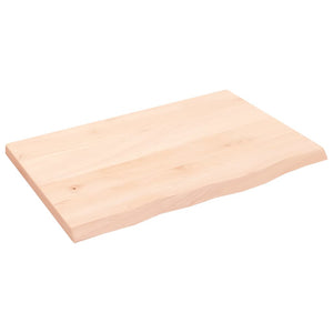 Tischplatte 60x40x2 cm Massivholz Eiche Unbehandelt