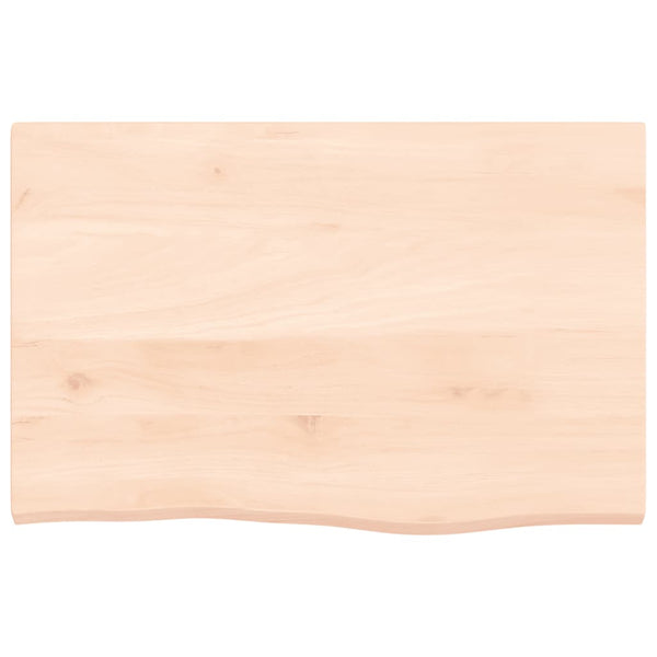 Tischplatte 60x40x2 cm Massivholz Eiche Unbehandelt