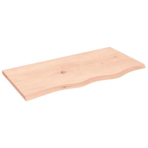 Tischplatte 80x40x2 cm Massivholz Eiche Unbehandelt
