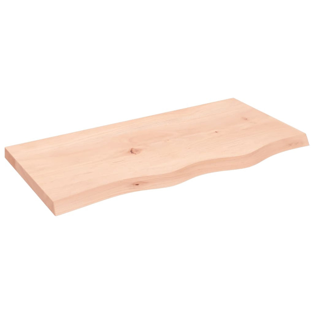 Tischplatte 80x40x(2-4) cm Massivholz Eiche Unbehandelt