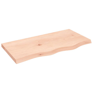 Tischplatte 80x40x(2-4) cm Massivholz Eiche Unbehandelt