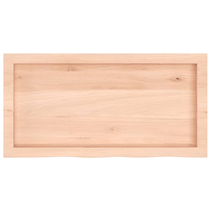 Tischplatte 80x40x(2-4) cm Massivholz Eiche Unbehandelt