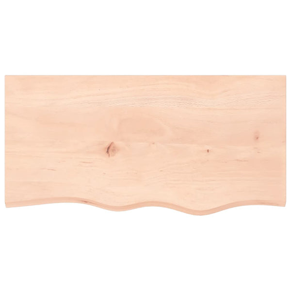 Tischplatte 80x40x(2-6) cm Massivholz Eiche Unbehandelt