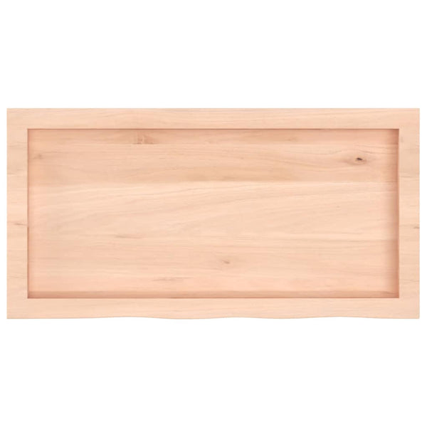 Tischplatte 80x40x(2-6) cm Massivholz Eiche Unbehandelt