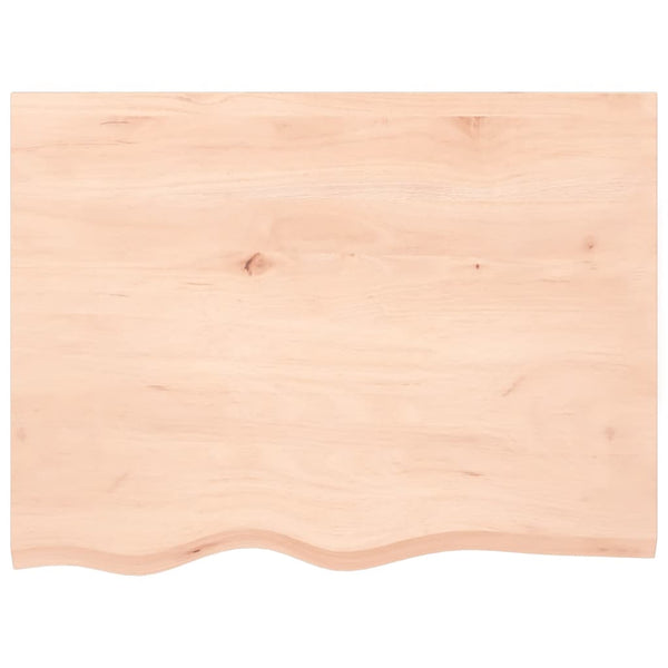 Tischplatte 80x60x(2-6) cm Massivholz Eiche Unbehandelt